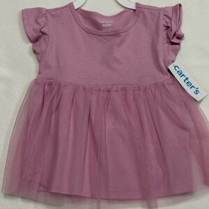 Carter's Toddler Girl 3T Mauve Dress With Tulle Overlay - NWT